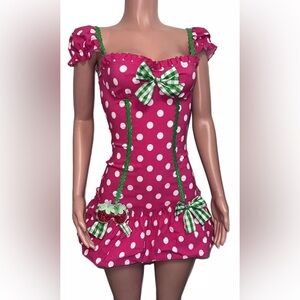 Leg Avenue Pink Polka Dot Mini Dress